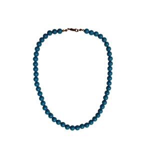 Turquoise Beaded Necklace Choker Style Summer Spring Easter Fashion Jewelry 8"